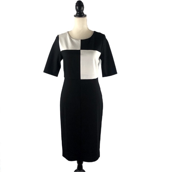 (NWT) PREMISE (4) Black and white colorblock dress - Picture 1 of 8